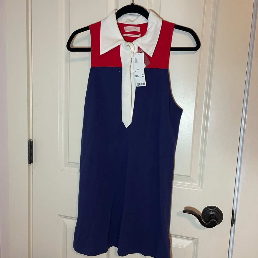 Urban Outfitters red, blue, and white collared dress!
